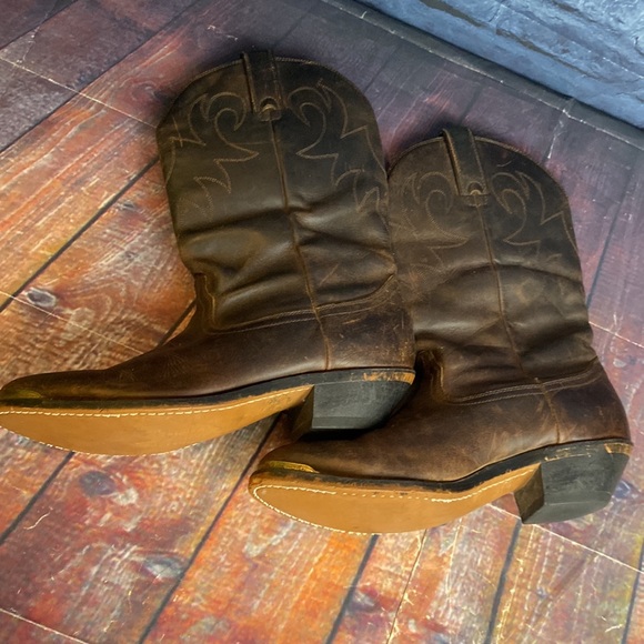 Durango Western Wear Leather Mid Calf Boots with Brass ToneToe accent detail - Picture 10 of 15